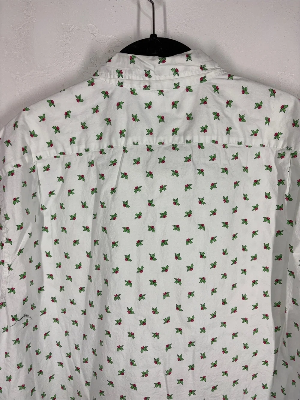 J.Crew White Holly Print Short-Sleeve Button-Up Shirt size XXL